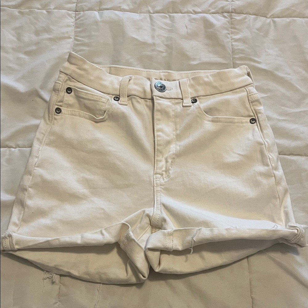 American Eagle Outfitters Curvy High Waist White Shorts